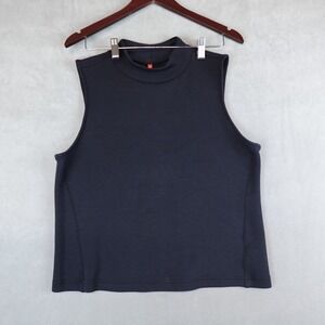 Spanx Tank Top Womens XL Black Air Essentials Mock Neck Sleeveless High Neck